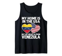 My Home USA Mi Corazón Venezuela Orgullo Venezolano Americano Camiseta sin Mangas