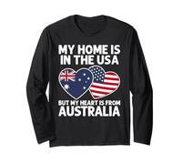 My Home USA My Heart Australia Australian American Pride Manga Larga