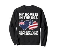 My Home USA My Heart Bandera de Nueva Zelanda Kiwi American Pride Sudadera