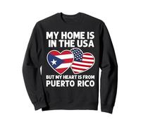 My Home USA My Heart Puerto Rico Orgullo puertorriqueño Americano Sudadera