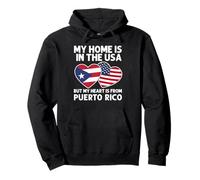 My Home USA My Heart Puerto Rico Orgullo puertorriqueño Americano Sudadera con Capucha
