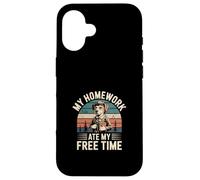 My Homework Ate My Free Time Luchas de los Estudiantes |- Carcasa para iPhone 16