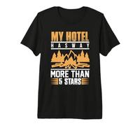 My Hotel Has Way More Than 5 Stars Camping Hiking Camper Camiseta Premium