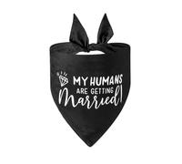 My Humans are Getting Married - Bandana para perro, 1 bandana de boda para perro, color negro, bufanda triangular para mascotas, compromiso, boda, anuncio, accesorios para perros medianos y grandes