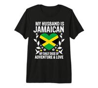 My Husband Is Jamaican Husband Jamaica Flag Camiseta Premium