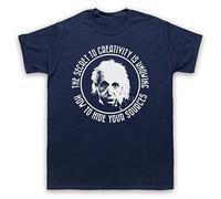 My Icon Art and Clothing Albert Einstein Secret to Creativity Theoretical Physics Science Quote - Camiseta para hombre, azul marino, 4XL