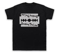 My Icon Art and Clothing Breaking The Law - Camiseta para hombre con eslogan rock y sacerdote, Negro, L