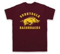 My Icon Art and Clothing Buffy Sunnydale Razorbacks High School - Camiseta deportiva para hombre, rojo (Maroon), XL