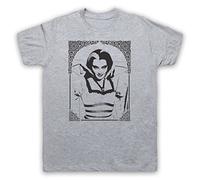 My Icon Art and Clothing - Camiseta para hombre con diseño de Lily Munster, estilo gótico, retro, comedia, terror, gris, L