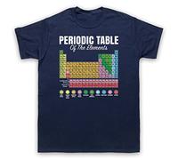 My Icon Art and Clothing - Camiseta para hombre, tabla periódica de elementos, ciencia, química, g zul marino, S