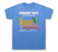 My Icon Art and Clothing - Camiseta para hombre, tabla periódica de elementos, ciencia, química, g zul vintage, S