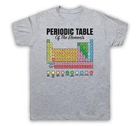 My Icon Art and Clothing - Camiseta para hombre, tabla periódica de elementos, ciencia, química, g ris, S