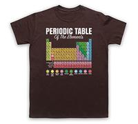 My Icon Art and Clothing - Camiseta para hombre, tabla periódica de elementos, ciencia, química, geek, marrón, S