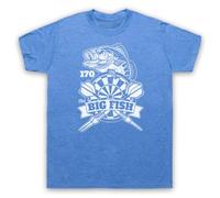 My Icon Art and Clothing Darts The Big Fish Three 3 Dart 170 Score - Camiseta para hombre, azul vintage, M