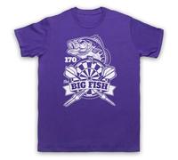 My Icon Art and Clothing Darts The Big Fish Three 3 Dart 170 Score - Camiseta para hombre, Morado (, M