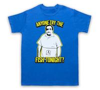 My Icon Art and Clothing Days Al Anyone Try The Fish? Happy Retro - Camiseta para hombre, azul real, L