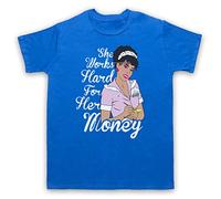 My Icon Art and Clothing Disco Summer She Works Hard for The Money - Camiseta para hombre, azul real, XL