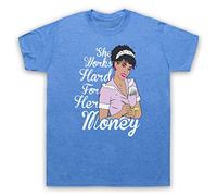 My Icon Art and Clothing Disco Summer She Works Hard for The Money - Camiseta para hombre, azul vintage, M
