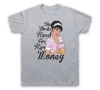 My Icon Art and Clothing Disco Summer She Works Hard for The Money - Camiseta para hombre, Gris, L