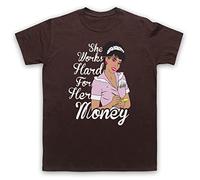 My Icon Art and Clothing Disco Summer She Works Hard for The Money - Camiseta para hombre, marrón, XL