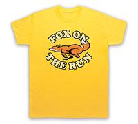 My Icon Art and Clothing Fox On The Run Retro Glam Rock Classic - Camiseta para hombre, amarillo, XL