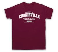 My Icon Art and Clothing Future Cartoon Cookieville Minimum Security Orphanarium - Camiseta para hombre, rojo (Maroon), L