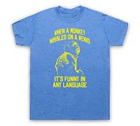 My Icon Art and Clothing Hangover Monkey Nibbles A Wenis Comedy Film - Camiseta para hombre, azul vintage, L