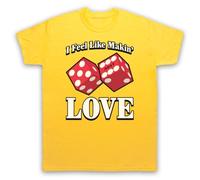 My Icon Art and Clothing I Feel Like Making Love Classic Rock Slogan - Camiseta para hombre, amarillo, L