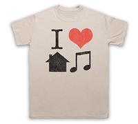My Icon Art and Clothing I Love House Music Slogan Dance DJ Techno - Camiseta para hombre, arena, XXL