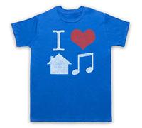 My Icon Art and Clothing I Love House Music Slogan Dance DJ Techno - Camiseta para hombre, azul real, 4XL