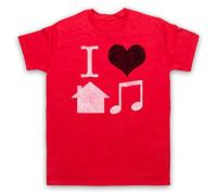 My Icon Art and Clothing I Love House Music Slogan Dance DJ Techno - Camiseta para hombre, rosso, 5XL