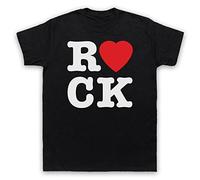 My Icon Art and Clothing I Love Rock Slogan Classic Metal Guitar Music - Camiseta para hombre, Negro, 3XL