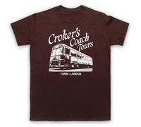 My Icon Art and Clothing Job Croker's Coach Tours Retro Italian Turin to London - Camiseta para hombre, marrón, M