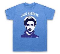 My Icon Art and Clothing Kerouac Beat Generation Jack On The Road 1 - Camiseta para hombre, azul vintage, L