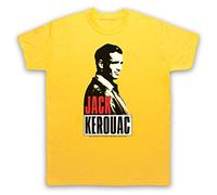 My Icon Art and Clothing Kerouac Beat Generation Jack On The Road 2 - Camiseta para hombre, amarillo, M