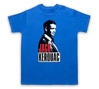 My Icon Art and Clothing Kerouac Beat Generation Jack On The Road 2 - Camiseta para hombre, azul real, XL