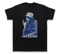 My Icon Art and Clothing Kerouac Beat Generation Jack On The Road Sketch - Camiseta para hombre, Negro, XL