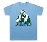My Icon Art and Clothing Lebowski - Camiseta para hombre, diseño de Walter You're Entering A World of Pain, azul celeste, S