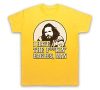 My Icon Art and Clothing Lebowski I Hate The Eagles Dude - Camiseta para hombre, amarillo, XXL