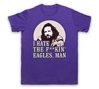 My Icon Art and Clothing Lebowski I Hate The Eagles Dude - Camiseta para hombre, Morado (, L