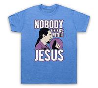 My Icon Art and Clothing Lebowski Nobody F***s with The Jesus Comedy Film - Camiseta para hombre, azul vintage, L