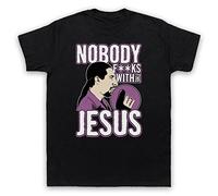 My Icon Art and Clothing Lebowski Nobody F***s with The Jesus Comedy Film - Camiseta para hombre, Negro, S