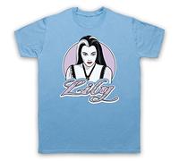 My Icon Art and Clothing Lily Munster Retro Comedy Horror Munsters - Camiseta para hombre, azul celeste, L