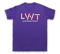 My Icon Art and Clothing LWT Retro London Weekend UK TV Television - Camiseta para hombre, Morado (, L