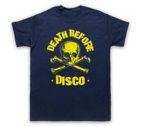 My Icon Art and Clothing Nukem Death Before Disco Computer Game Slogan - Camiseta para hombre, azul marino, XXL