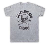 My Icon Art and Clothing Nukem Death Before Disco Computer Game Slogan - Camiseta para hombre, gris, XL