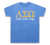 My Icon Art and Clothing Old Comedy School Fraternity Lambda Espilon Omega - Camiseta para hombre, azul vintage, L