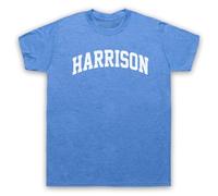 My Icon Art and Clothing Old Comedy School Harrison University Gym Logo - Camiseta para hombre, azul vintage, M