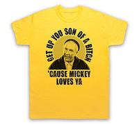 My Icon Art and Clothing Rock Get Up You Son of A Bitch Mickey Loves Boxing Trainer Gym Slogan Retro - Camiseta para hombre, amarillo, L