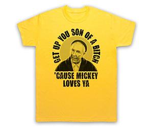 My Icon Art and Clothing Rock Get Up You Son of A Bitch Mickey Loves Boxing Trainer Gym Slogan Retro - Camiseta para hombre, amarillo, L